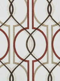 Sand Dollar/Iron Gray/Rust Red/Espresso 100% Cotton Overlapping Lattice Print Twill Canvas 55W