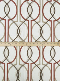Sand Dollar/Iron Gray/Rust Red/Espresso 100% Cotton Overlapping Lattice Print Twill Canvas 55W