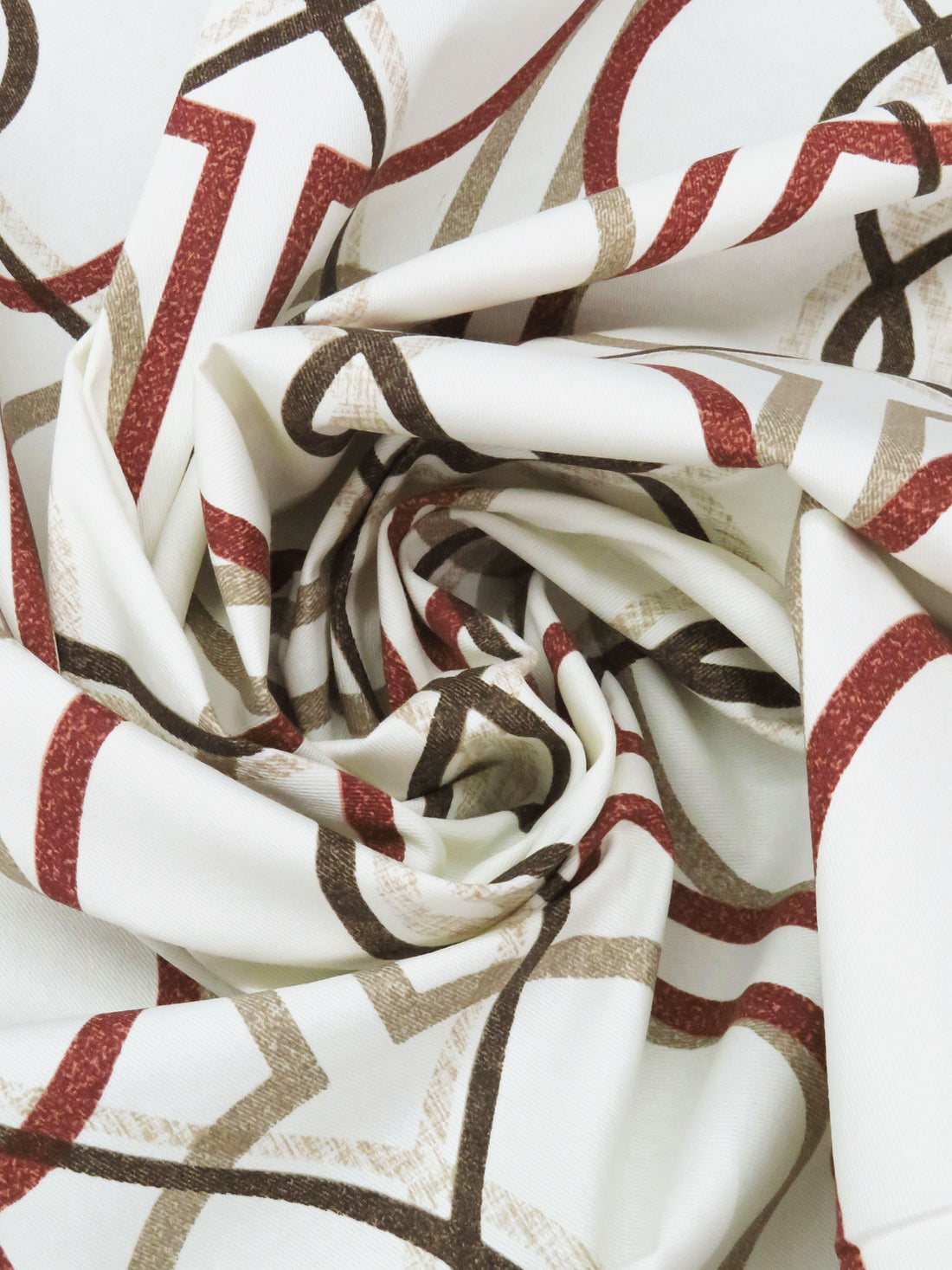 Sand Dollar/Iron Gray/Rust Red/Espresso 100% Cotton Overlapping Lattice Print Twill Canvas 55W