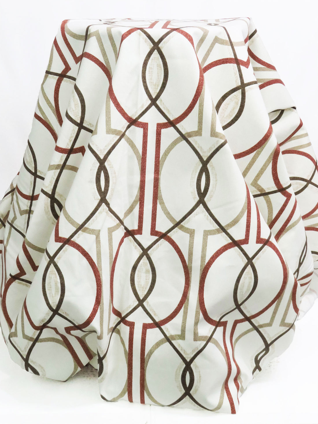 Sand Dollar/Iron Gray/Rust Red/Espresso 100% Cotton Overlapping Lattice Print Twill Canvas 55W