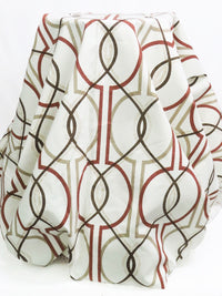 Sand Dollar/Iron Gray/Rust Red/Espresso 100% Cotton Overlapping Lattice Print Twill Canvas 55W