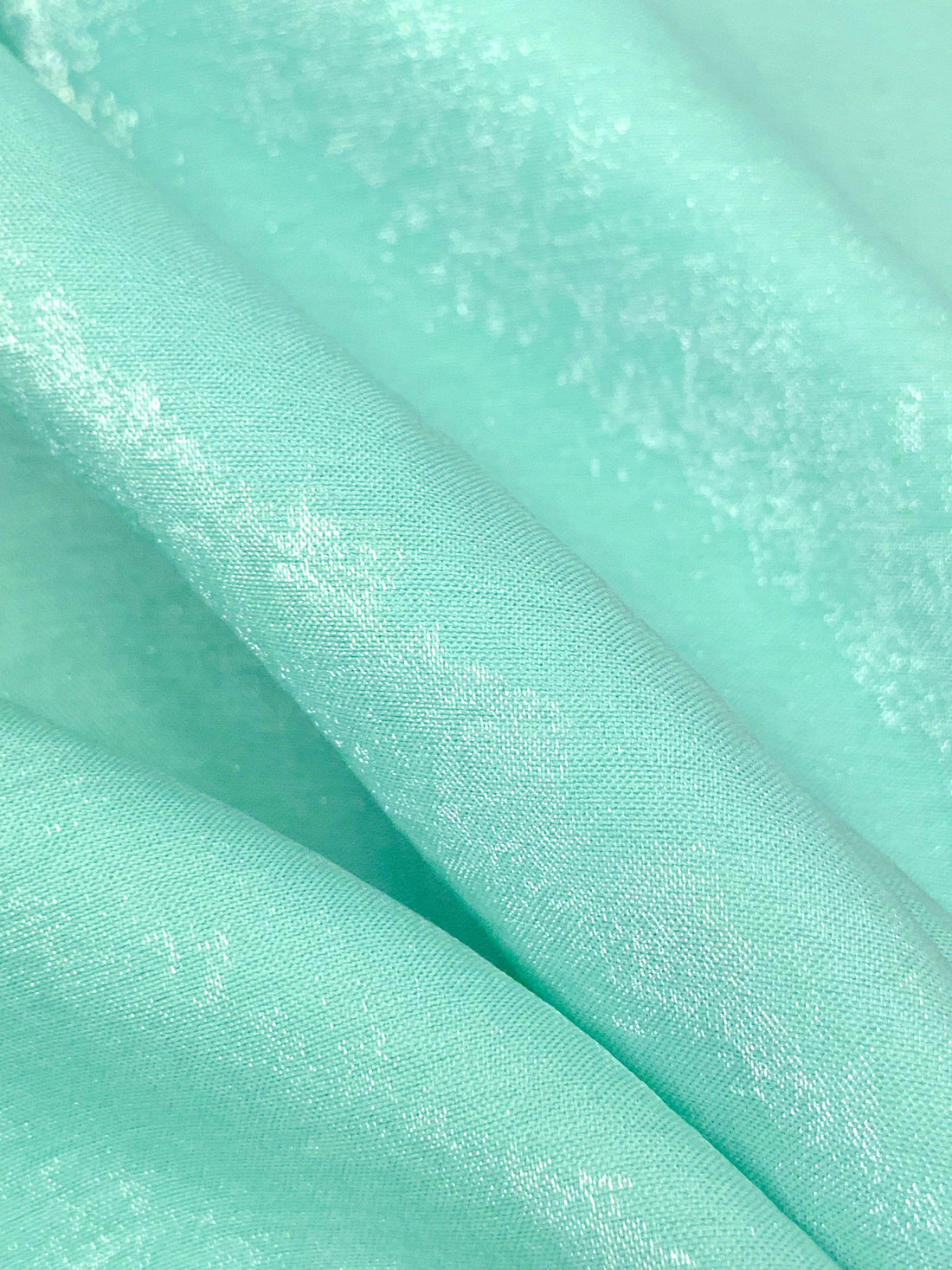 Pale Robin Egg Blue Rayon/Nylon Shimmer Satin - Famous Dress Designer - 55W