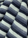 Slate Blue/White/Dark Navy Polyester/Lycra Horizontal Stripe Tissue Jersey Knit 58W