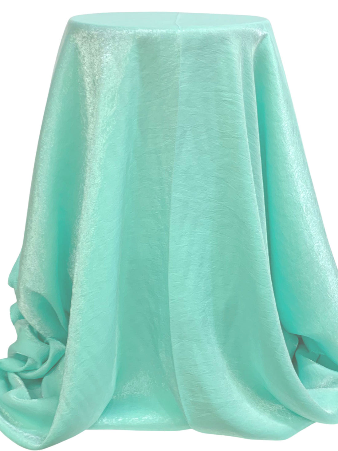 Pale Robin Egg Blue Rayon/Nylon Shimmer Satin - Famous Dress Designer - 55W