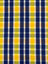 Yellow/Dark Royal Blue/White 100% Cotton Yarn-Dyed Plaid Shirting 57W