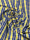 Yellow/Dark Royal Blue/White 100% Cotton Yarn-Dyed Plaid Shirting 57W