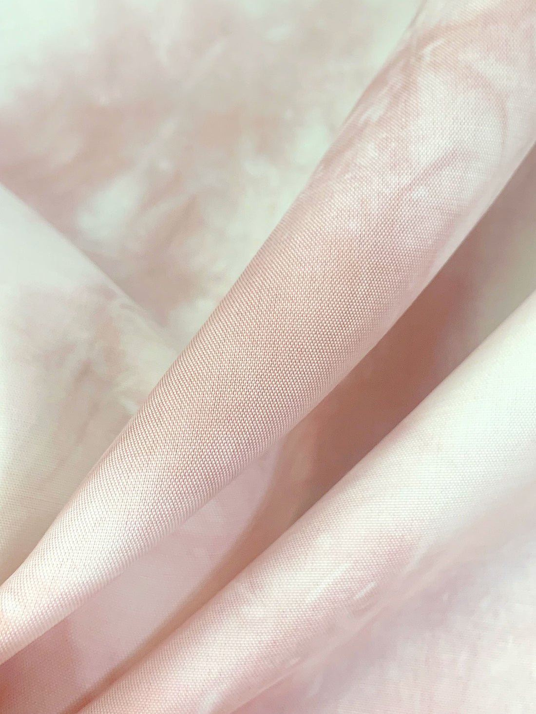 Dusty Salmon Rose/Off-White Rayon/Silk Tie-Dye Lawn - Imported From Japan By NY Designer - 44W