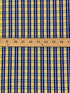 Yellow/Dark Royal Blue/White 100% Cotton Yarn-Dyed Plaid Shirting 57W