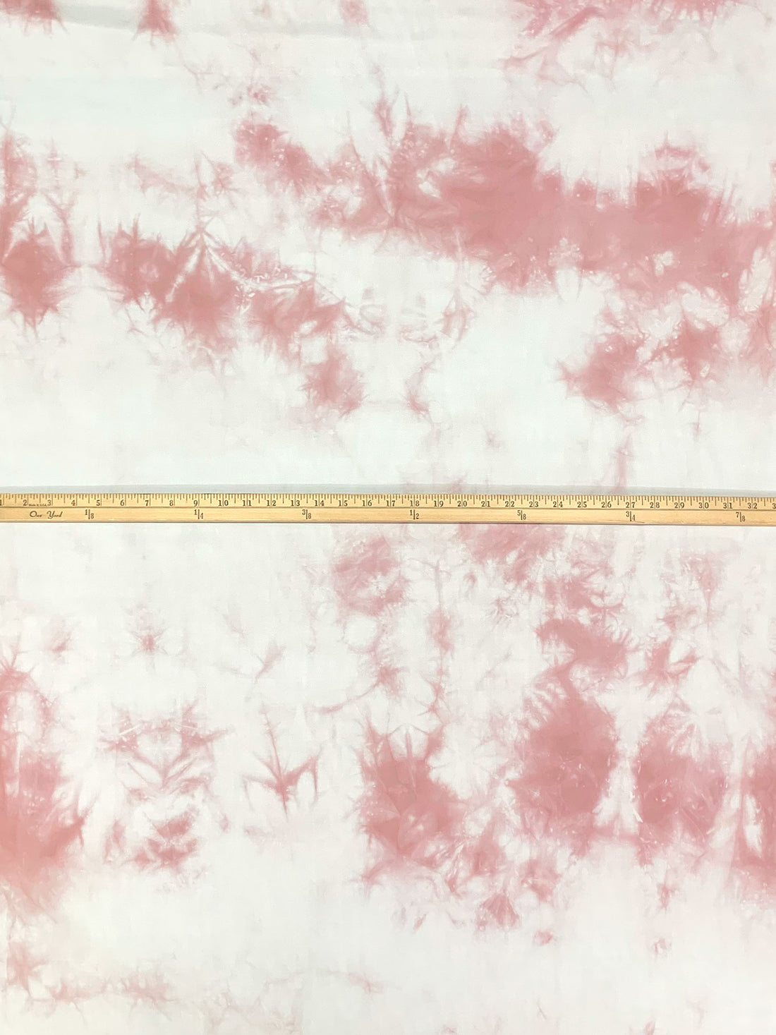 Dusty Salmon Rose/Off-White Rayon/Silk Tie-Dye Lawn - Imported From Japan By NY Designer - 44W