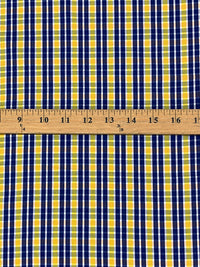 Yellow/Dark Royal Blue/White 100% Cotton Yarn-Dyed Plaid Shirting 57W