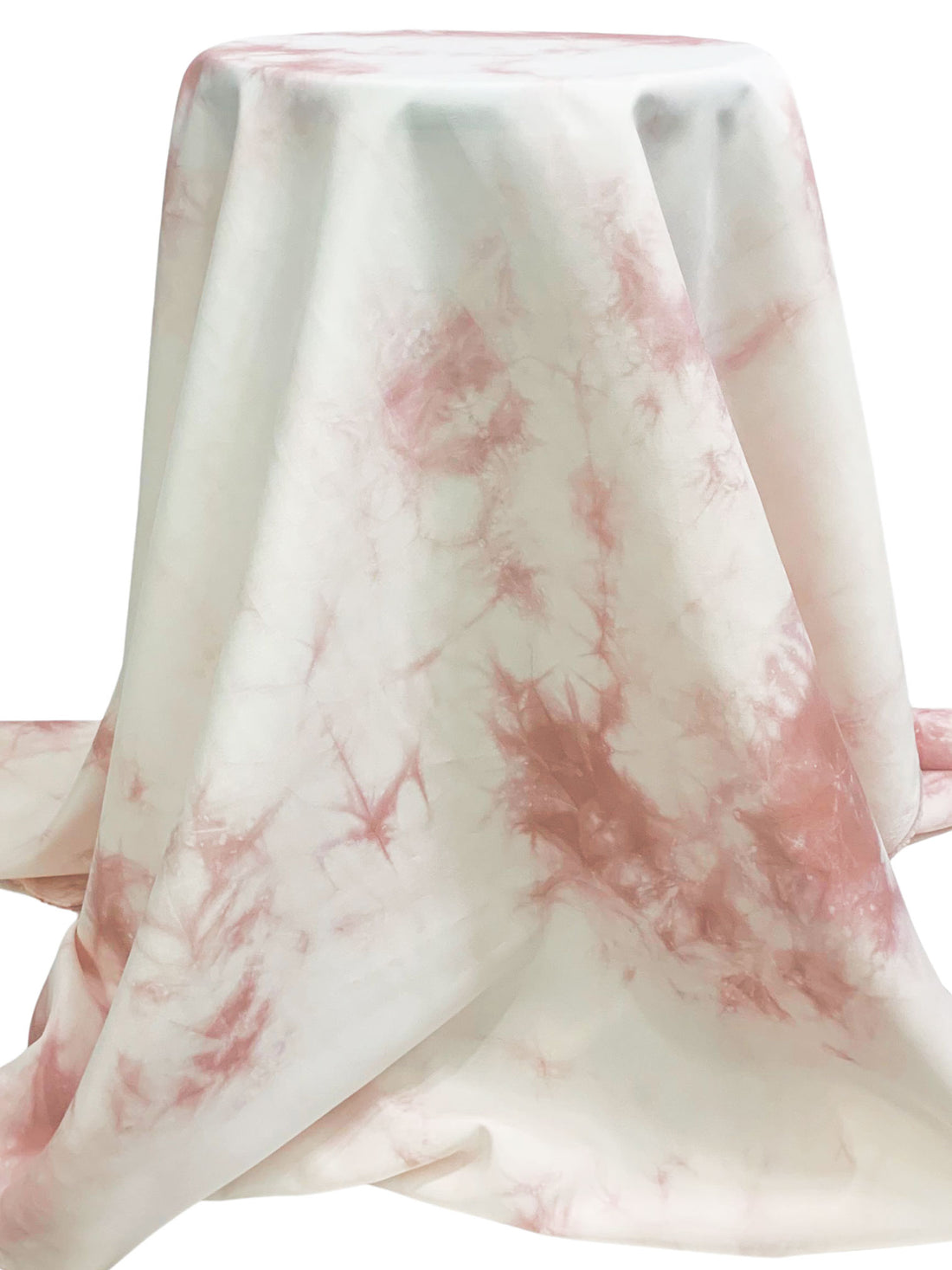 Dusty Salmon Rose/Off-White Rayon/Silk Tie-Dye Lawn - Imported From Japan By NY Designer - 44W