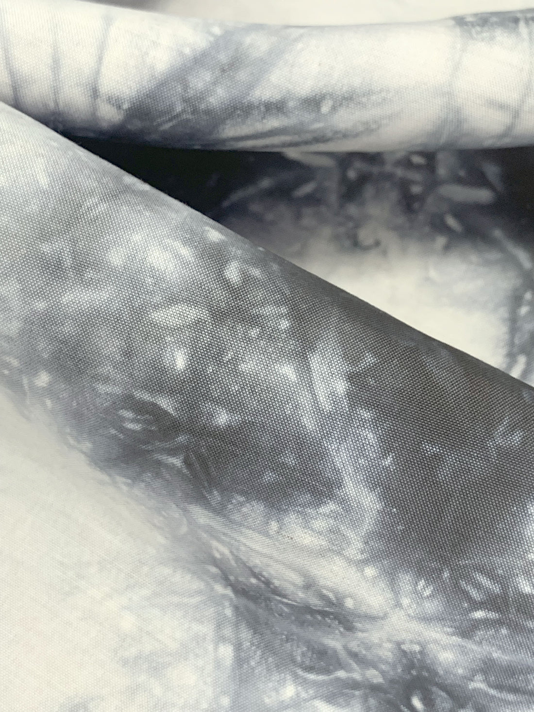 Dark Taupe/Slate Blue/Off-White Rayon/Silk Tie-Dye Lawn - Imported From Japan By NY Designer - 44W