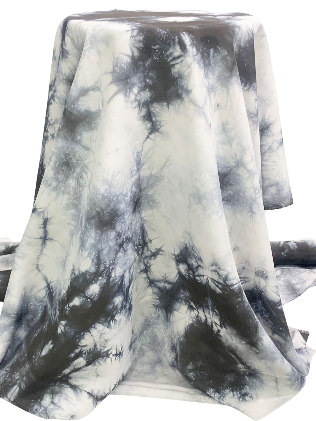 Dark Taupe/Slate Blue/Off-White Rayon/Silk Tie-Dye Lawn - Imported From Japan By NY Designer - 44W