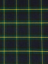 Navy Blue/Dark Jungle Green/Lemon 100% Cotton Tartan Plaid Shirting 60W