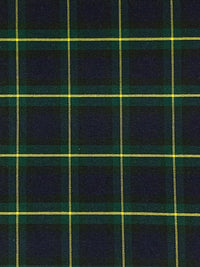 Navy Blue/Dark Jungle Green/Lemon 100% Cotton Tartan Plaid Shirting 60W