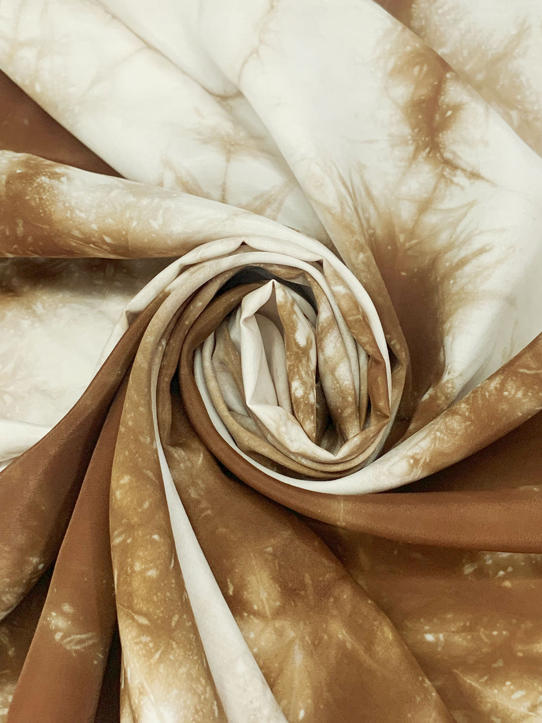 Burnt Umber/Off-White Rayon/Silk Tie-Dye Lawn - Imported From Japan By NY Designer - 44W