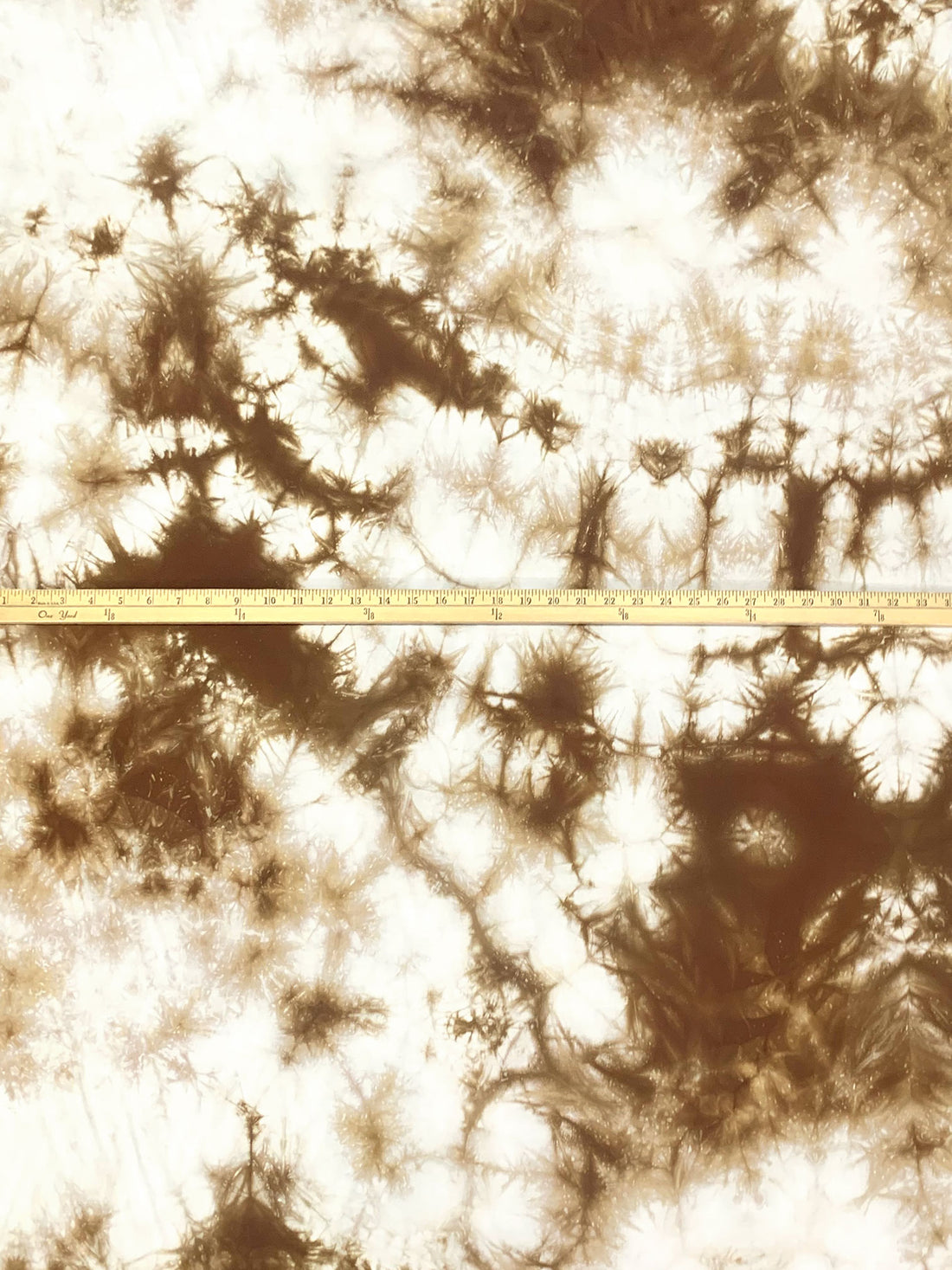 Burnt Umber/Off-White Rayon/Silk Tie-Dye Lawn - Imported From Japan By NY Designer - 44W