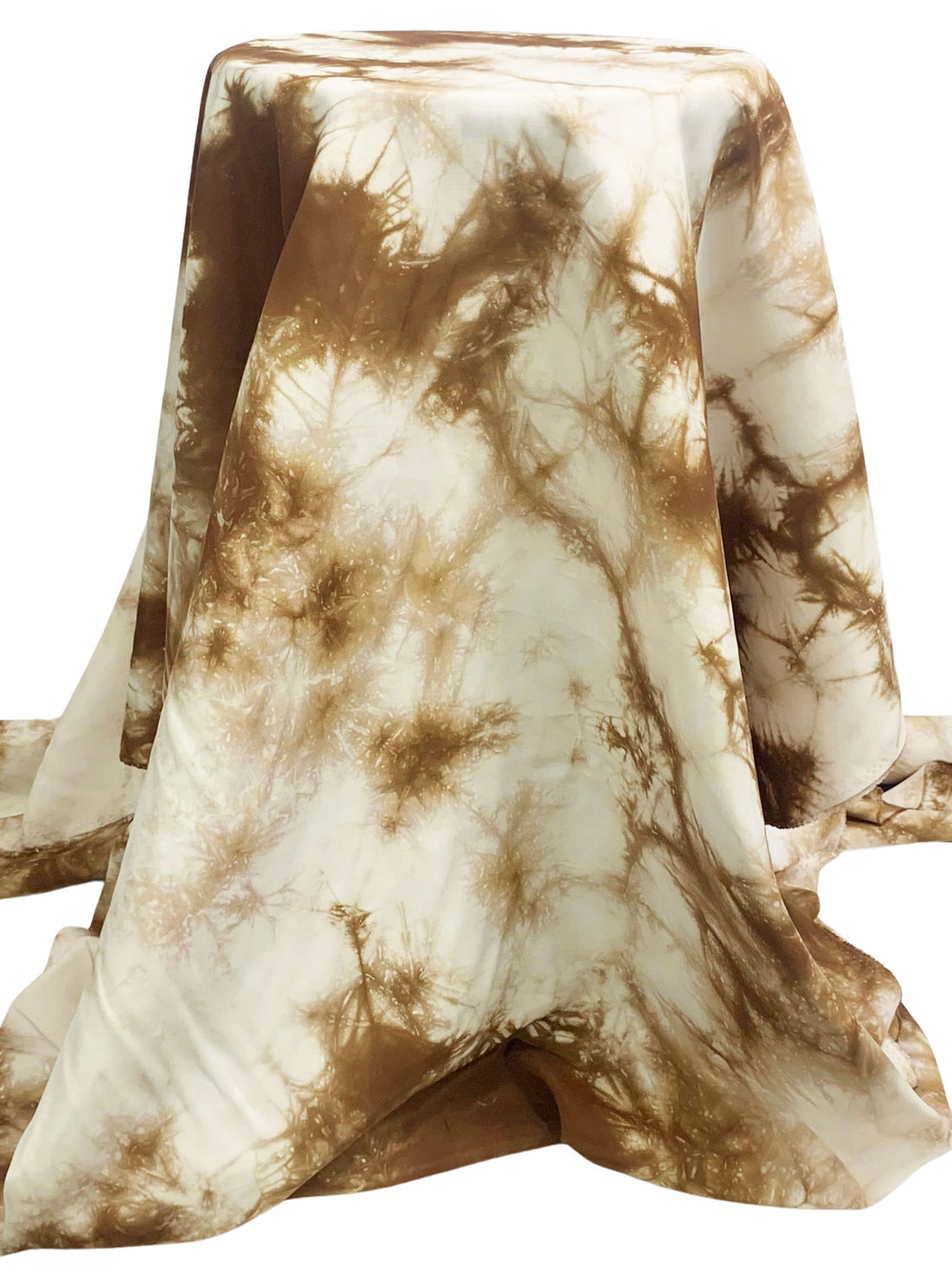 Burnt Umber/Off-White Rayon/Silk Tie-Dye Lawn - Imported From Japan By NY Designer - 44W