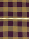 Deep Plum/Dark Tan 100% Cotton Yarn-Dyed Large Gingham Flannel Shirting - NY Designer - 56W