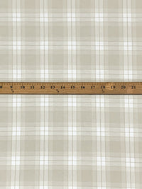 Earthen Cream/White/Dusty Vanilla 100% Cotton Yarn-Dyed Plaid Suiting - NY Designer - 58W