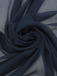 Navy 100% Silk Crinkle Chiffon 51W