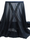 Navy 100% Silk Crinkle Chiffon 51W