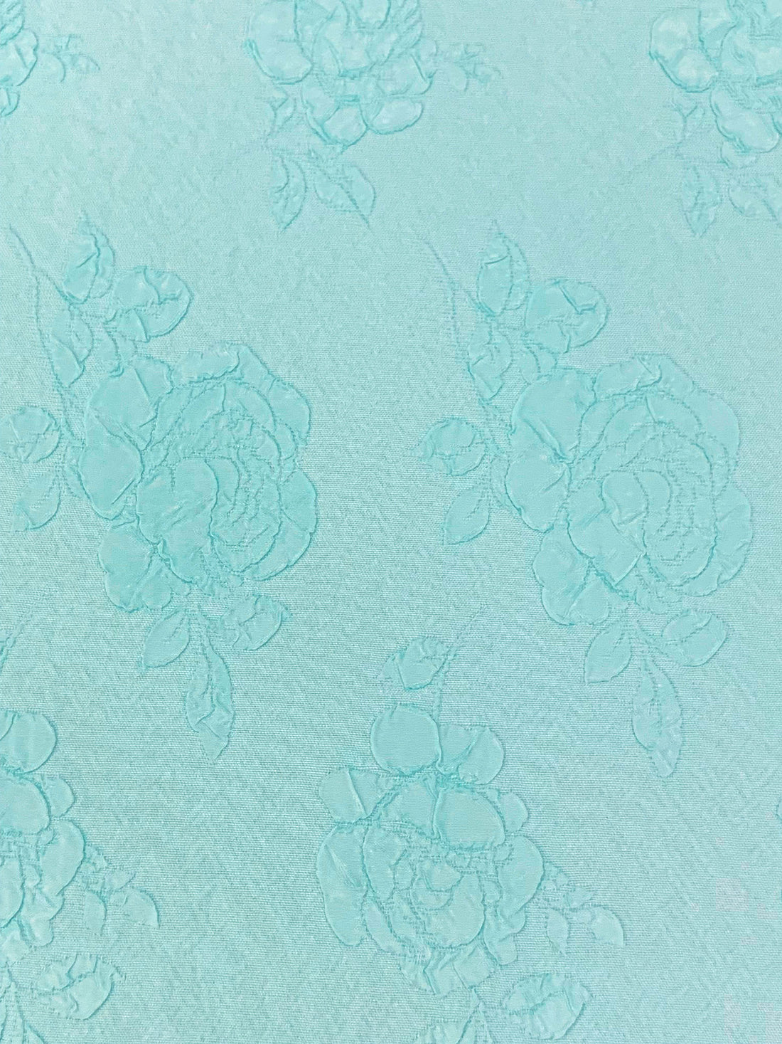 Powder Blue 100% Polyester Floral Design Matelasse - Famous Dress Designer - 54W