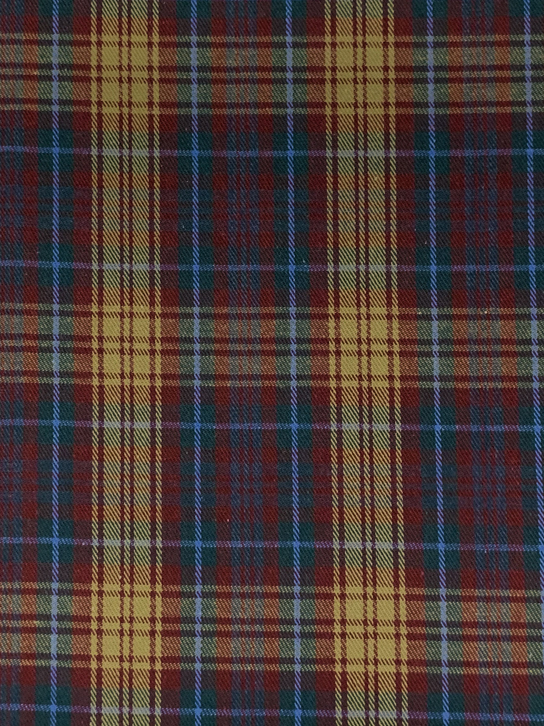 Camel/Garnet/Blazing Blue 100% Cotton Plaid Flannel 58W