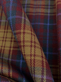 Camel/Garnet/Blazing Blue 100% Cotton Plaid Flannel 58W