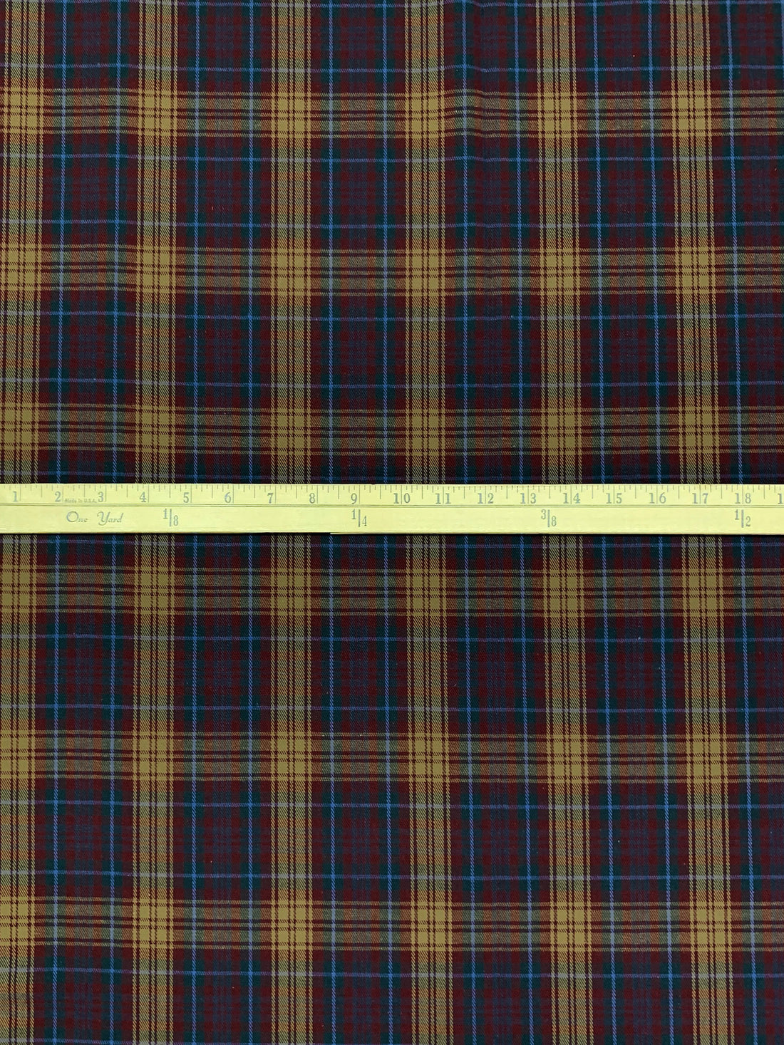 Camel/Garnet/Blazing Blue 100% Cotton Plaid Flannel 58W