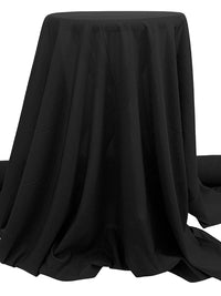 Jet Black Nylon/Silk/Spandex Stretch Voile 52W