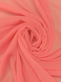 Salmon Rose 100% Silk Crinkle Chiffon 52W