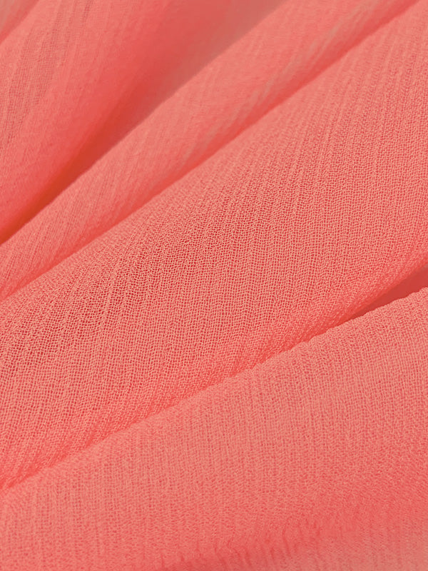 Salmon Rose 100% Silk Crinkle Chiffon 52W