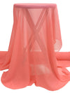 Salmon Rose 100% Silk Crinkle Chiffon 52W