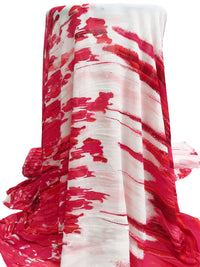 Cardinal/White/Fuchsia/Multi 100% Polyester Abstract Print Chiffon - Famous Dress Designer - 57W