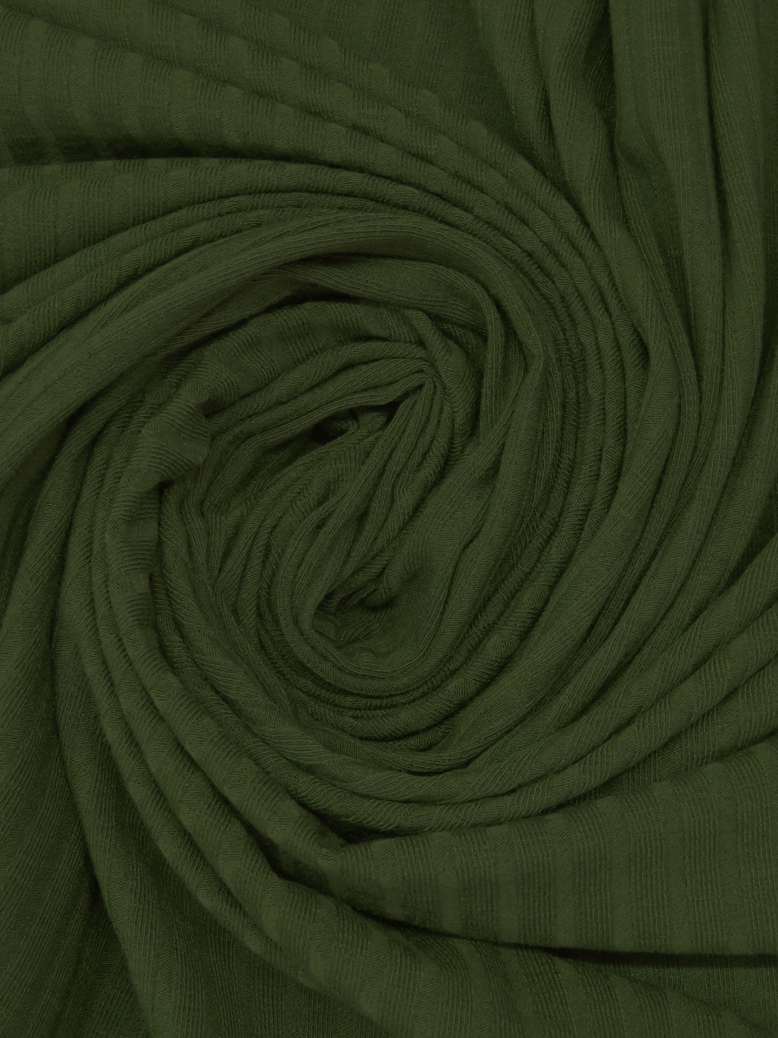 Dark Army Green Polyester/Cotton Wide Rib Knit 57W
