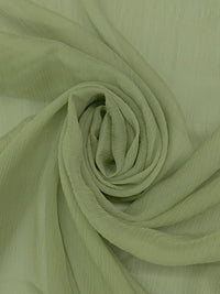 Martini Olive 100% Silk Crinkle Chiffon 48W