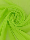 Lime Green 100% Silk Crinkle Chiffon 49W