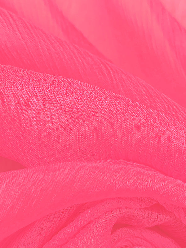 French Pink 100% Silk Crinkle Chiffon 44W