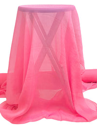 French Pink 100% Silk Crinkle Chiffon 44W