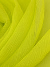 Citron Green 100% Silk Crinkle Chiffon 45W