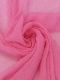 Lipstick Pink 100% Silk Crinkle Chiffon 44W