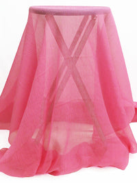 Lipstick Pink 100% Silk Crinkle Chiffon 44W