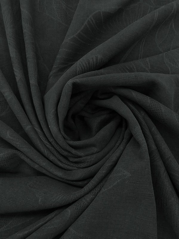 Lead Gray 100% Raw Silk Floral Design Jacquard 49W