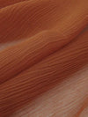 Burnt Sienna Brown 100% Silk Crinkle Chiffon 43W