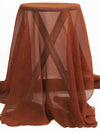 Burnt Sienna Brown 100% Silk Crinkle Chiffon 43W