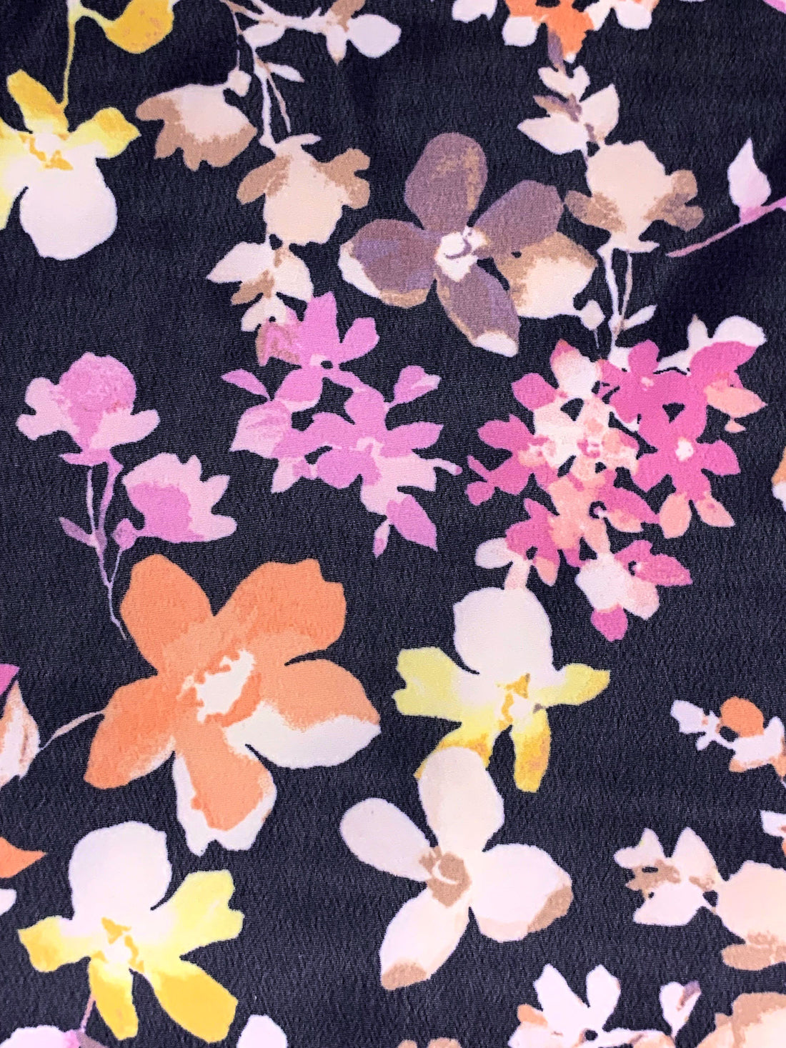 Navy/Light Salmon/Light Orchid 100% Polyester Floral Print Chiffon - F Fabric Mart Navy/Light Salmon/Light Orchid 100% Polyester Floral Print Chiffon - F Fabric Mart