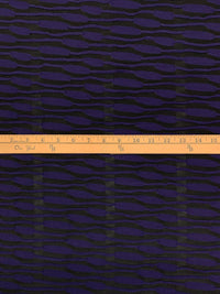 Concord Purple/Black Polyester/Lycra Horizontal Wavy Pleated Knit - Famous Dress Designer - 61W