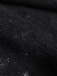 Spider Black 100% Wool Distressed-look Knit - Imported From Italy - 52W