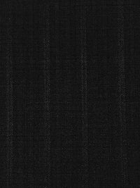 Black Wool/Polyester/Lycra Vertical Herringbone Stripe Stretch Suiting 58W